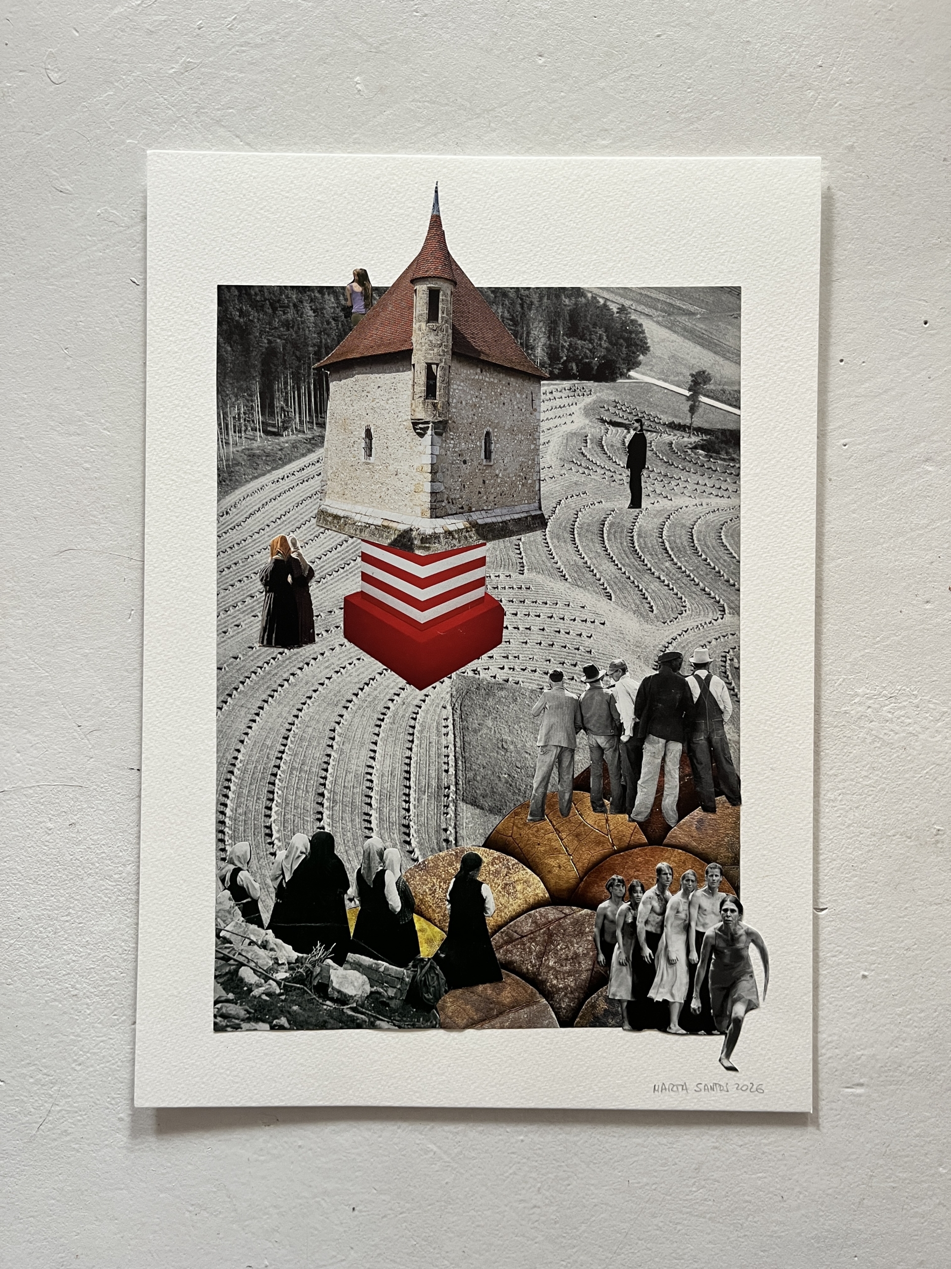 2026 - Nowhere Now Here series. Collage 42 x 30 cm . Available 370€