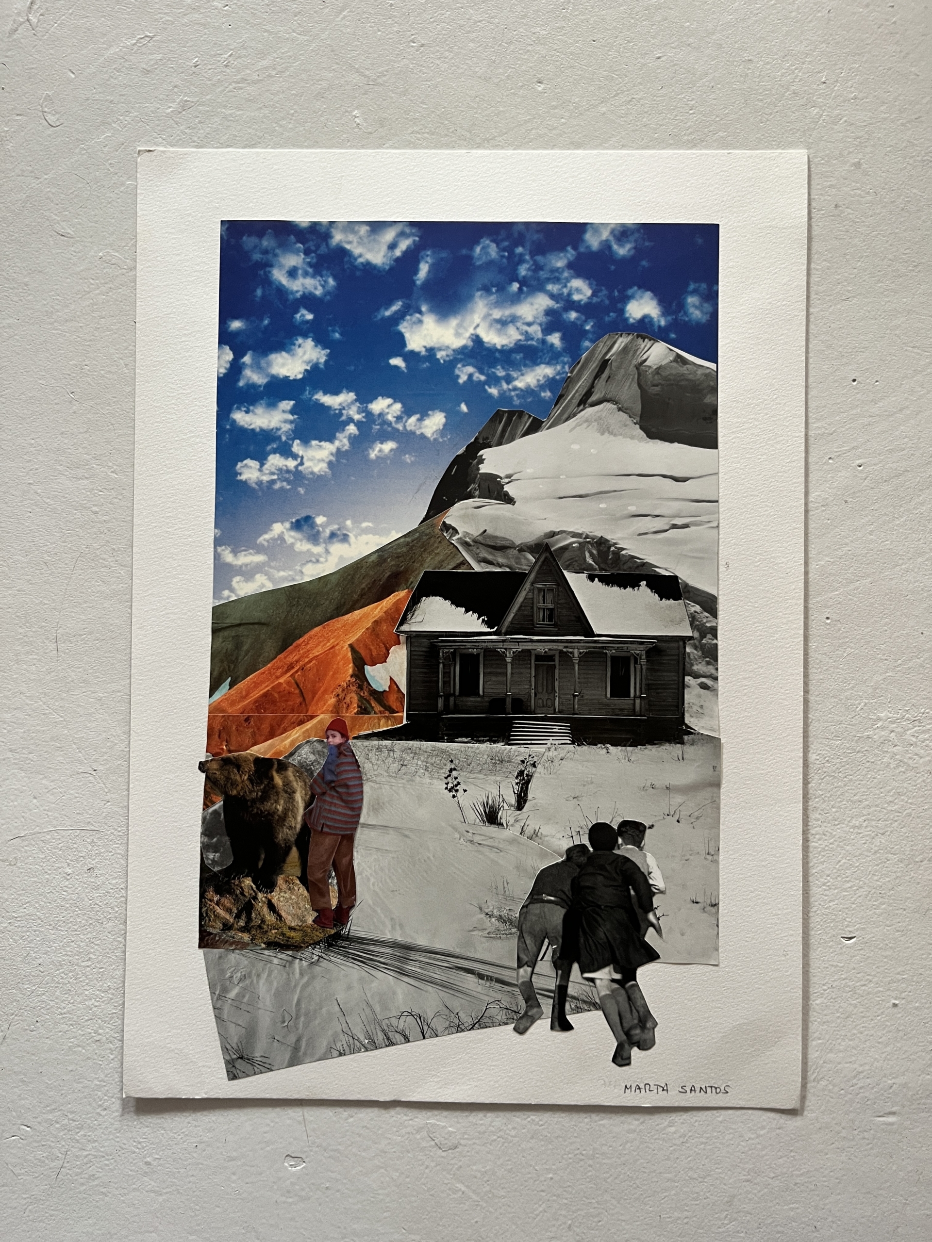 2026 - Nowhere Now Here series. Collage 42 x 30 cm . Available 370€